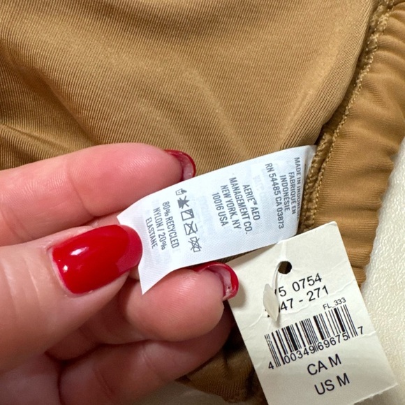 NWT AERIE Brown Bikini Top (M) and High Rise Bottom (L) - Picture 8 of 8